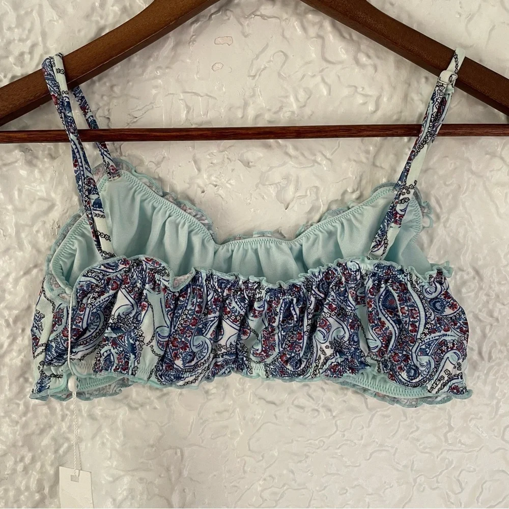 Frankies Bikinis NWT Arabelle Shine Bralette Bikini Top Large Paradiso Paisley